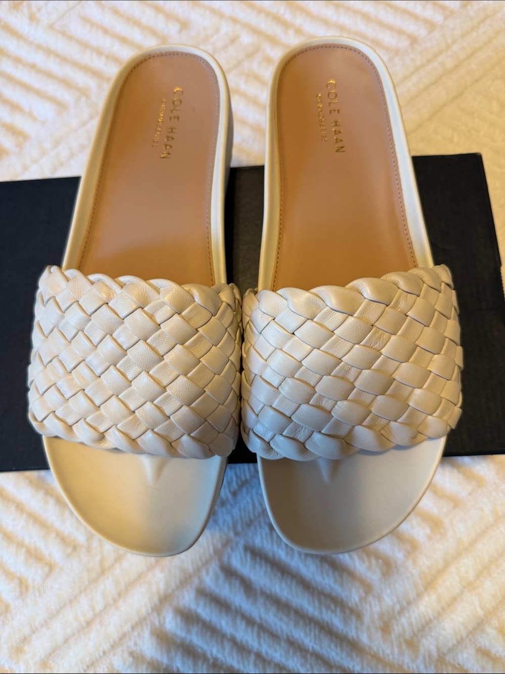 Cole Haan Braided Cream Slide Mules